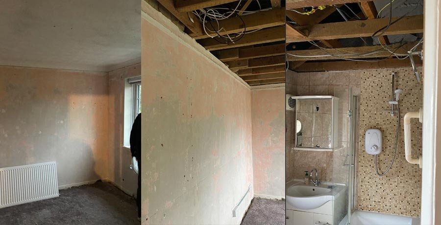 Ceiling removal on site, second photo