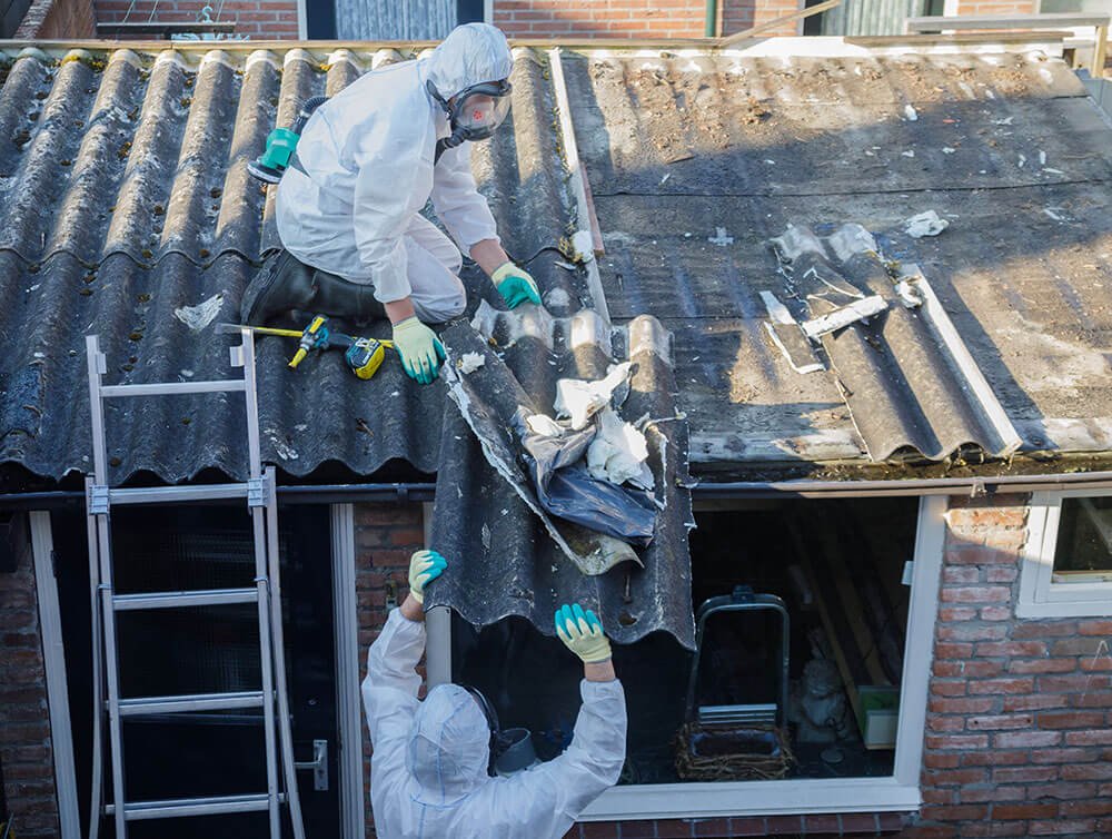 Garage roof removal on site, second photo
